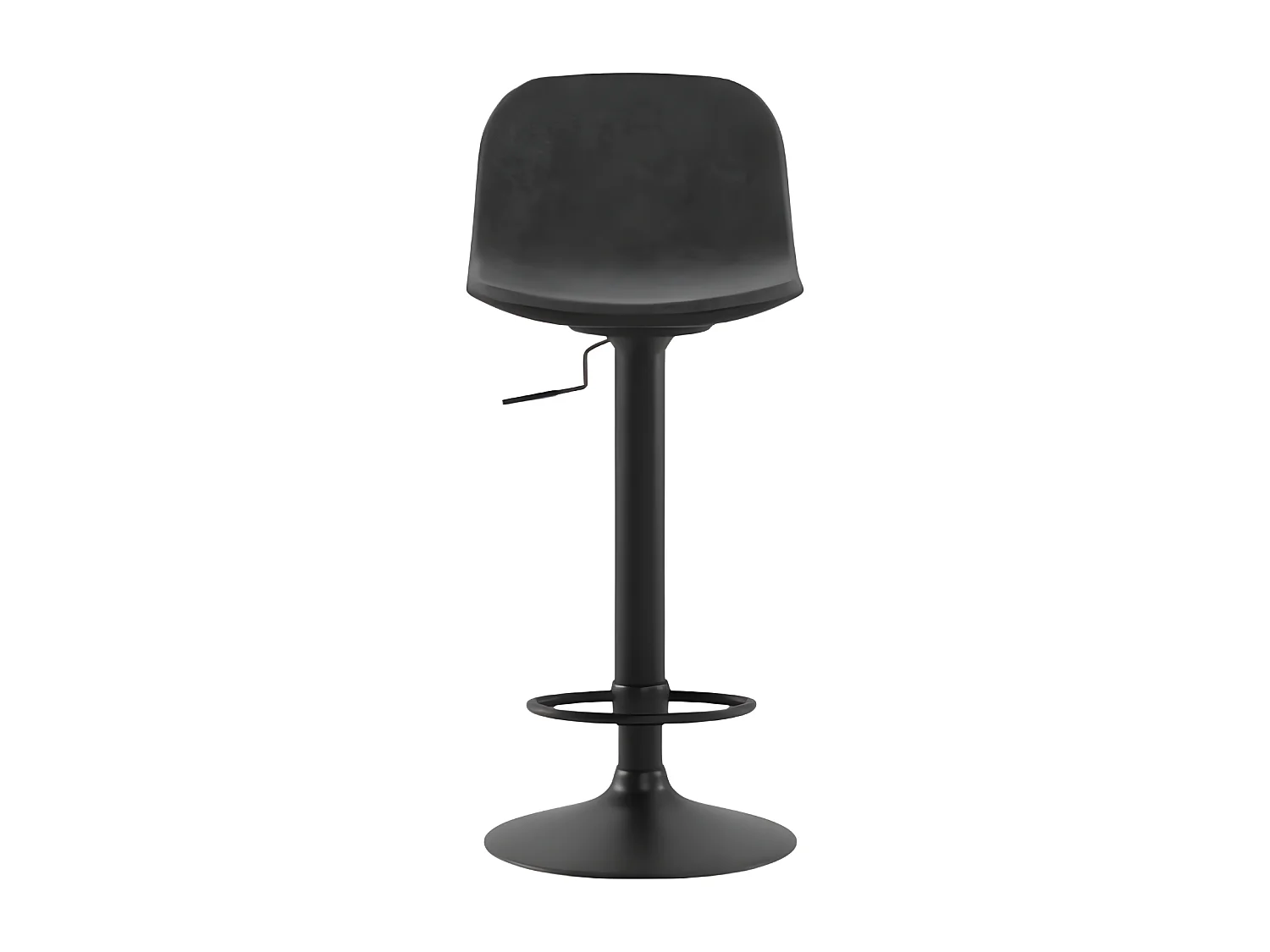 2er-Set "Woody" anthrazitgraue Barhocker aus Stoff mit Gasdruckfeder und Fußstütze 45x39 cm 86h