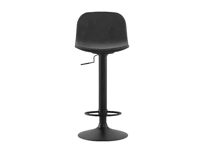 Lot de 2 tabourets hauts "Woody" gris anthracite en tissu avec vérin à gaz et repose-pieds 45x39 cm 86h