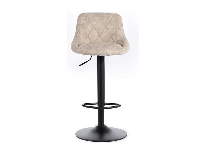 2er-Set moderner Barhocker "Tema" aus beigem Stoff gepolstert mit Fußstütze cm 50x45 84h