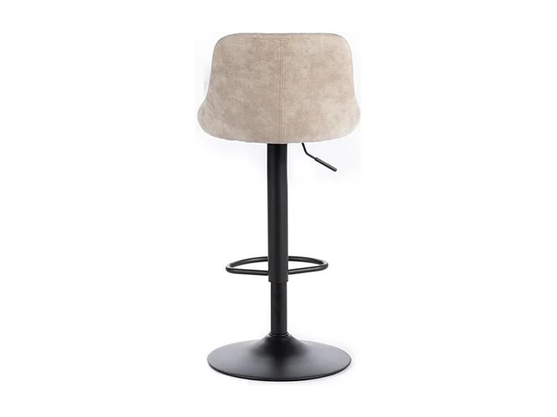 2er-Set moderner Barhocker "Tema" aus beigem Stoff gepolstert mit Fußstütze cm 50x45 84h