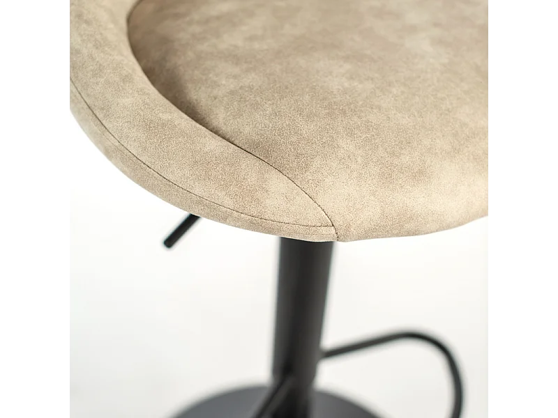 2er-Set moderner Barhocker "Tema" aus beigem Stoff gepolstert mit Fußstütze cm 50x45 84h