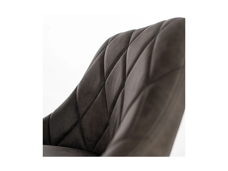 Lot de 2 tabourets hauts modernes "Tema" en tissu gris foncé rembourré avec repose-pieds cm 50x45 84h