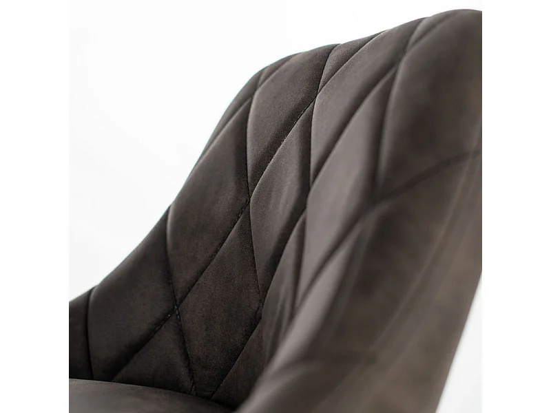 2er-Set moderner Barhocker "Tema" aus dunkelgrauem Stoff, gepolstert mit Fußstütze, 50 x 45 x 84 cm