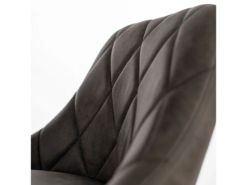 2er-Set moderner Barhocker "Tema" aus dunkelgrauem Stoff, gepolstert mit Fußstütze, 50 x 45 x 84 cm