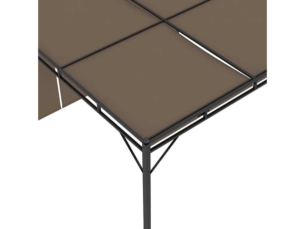 Gazebo de Jardim com Cortina Lateral 3x3x2,25m em Cinzento-Acastanhado para Proteger do Sol