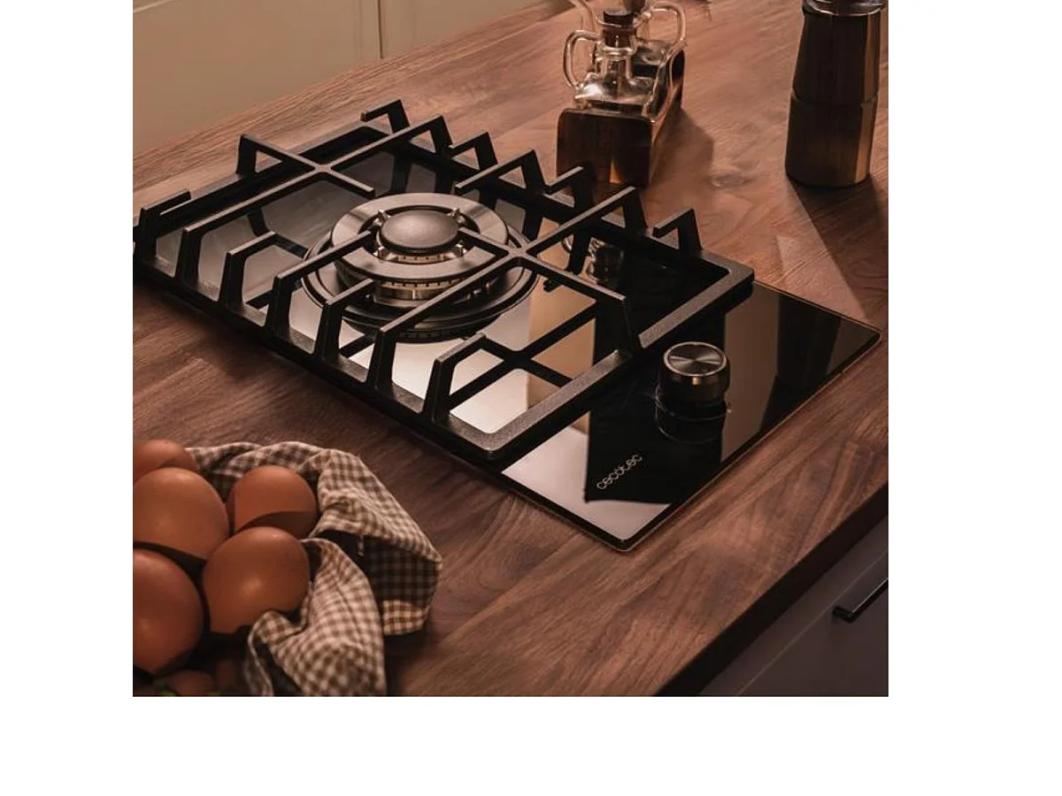 Placa de gas Cecotec Bolero Squad G 1200F 3500W 1 fuego WOK negro 29 cm