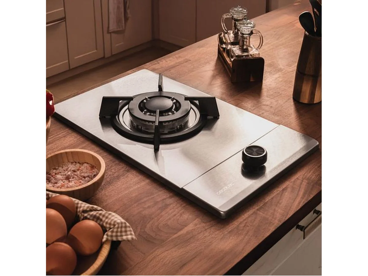 Placa de gas Cecotec Bolero Squad G 1200S 3500W 1 fuego inox 29 cm