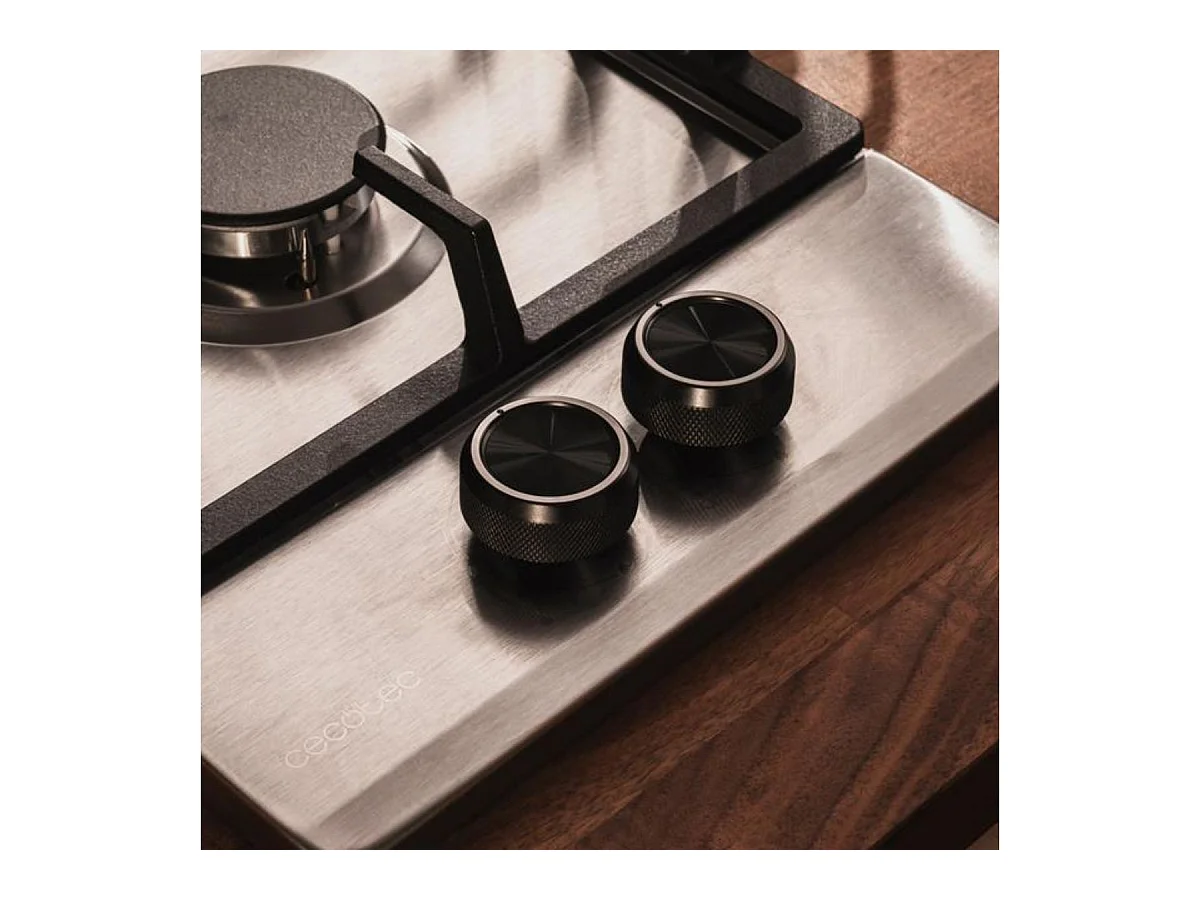 Placa de gas Cecotec Bolero Squad G 2200F 5250W 2 fuegos cristal inox 29 cm