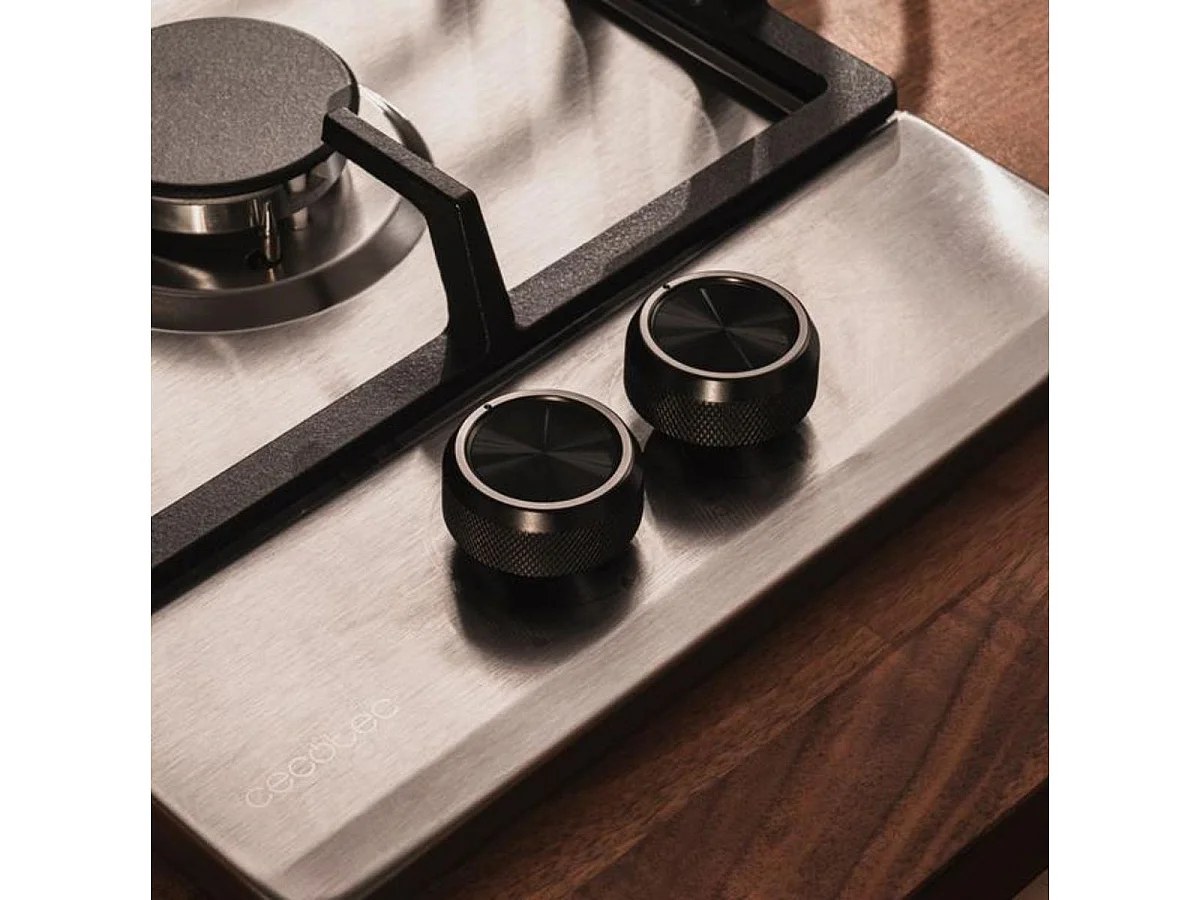 Placa de gas Cecotec Bolero Squad G 2200F 5250W 2 fuegos cristal inox 29 cm