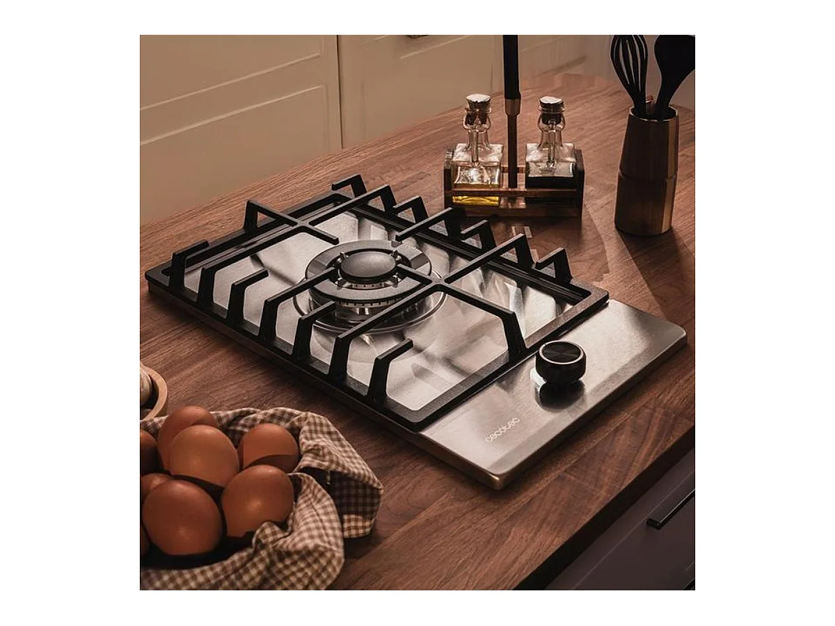 Placa de gas Cecotec Bolero Squad G 1200F 3500W 1 fuego WOK inox 29 cm