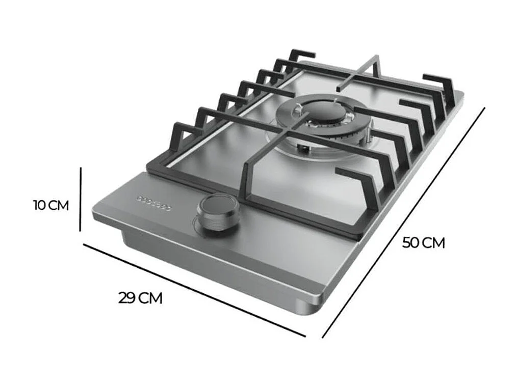 Placa de gas Cecotec Bolero Squad G 1200F 3500W 1 fuego WOK inox 29 cm
