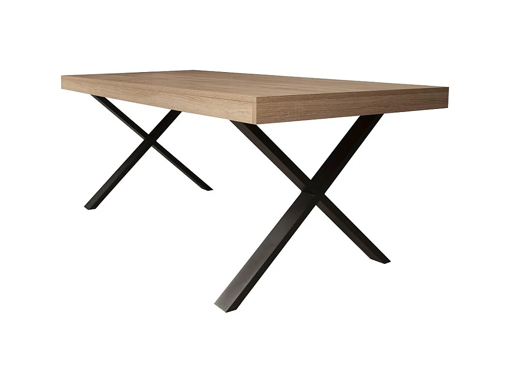 Table à manger CADIX, 8 personnes, 180 x 90 cm / Décor Chêne blanchi