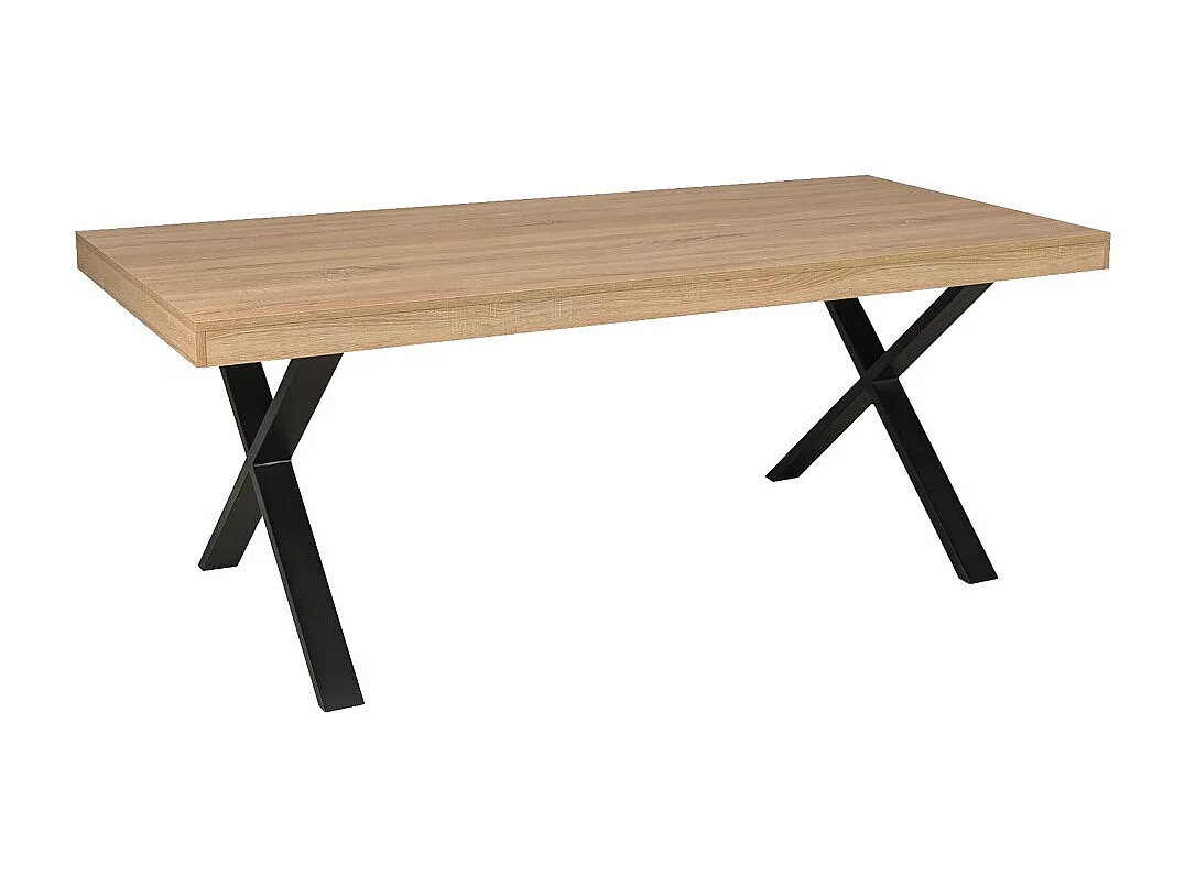 Table à manger CADIX, 8 personnes, 180 x 90 cm / Décor Chêne blanchi