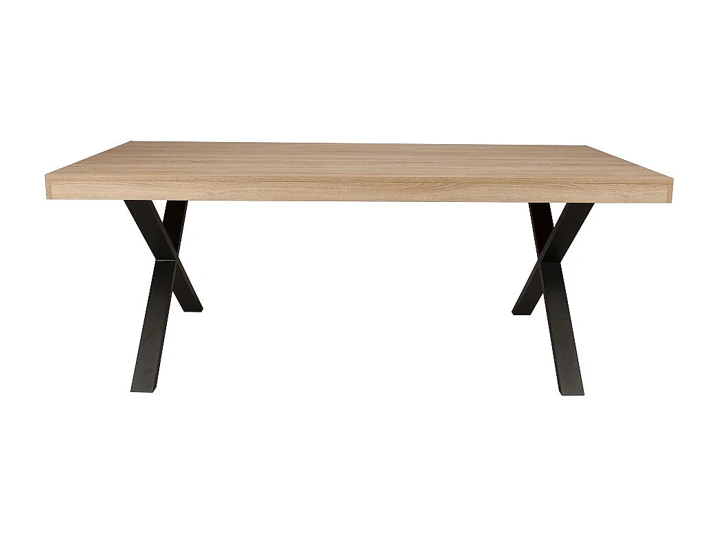 Table à manger CADIX, 8 personnes, 180 x 90 cm / Décor Chêne blanchi