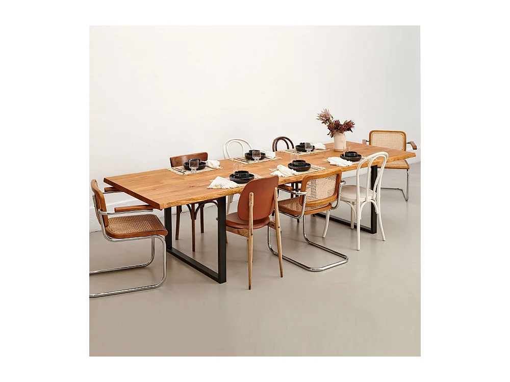 Table à manger 220x100cm ULYSSE - 10 personnes / Chêne massif huilé