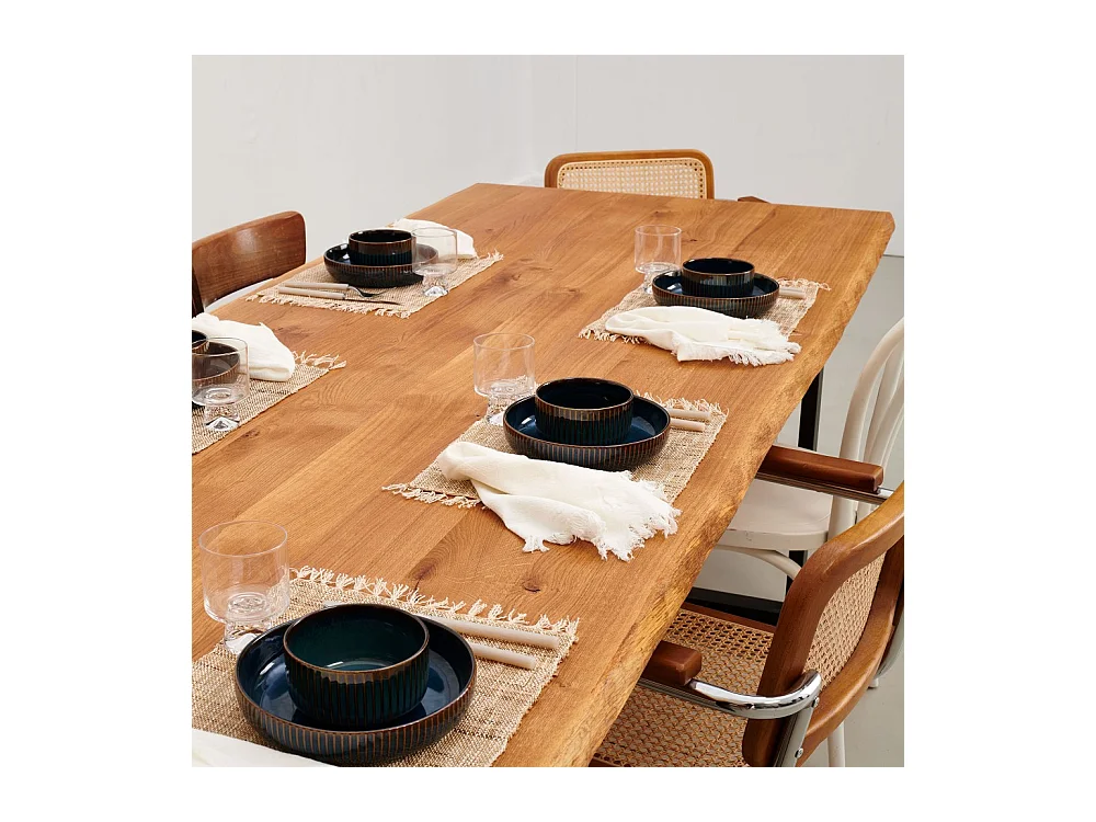 Table à manger 220x100cm ULYSSE - 10 personnes / Chêne massif huilé