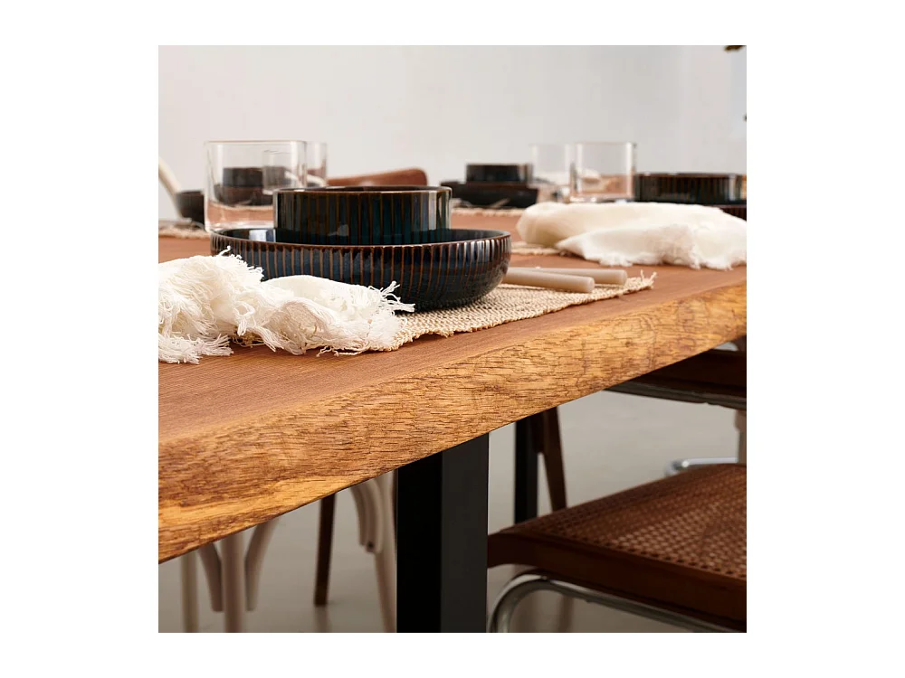 Table à manger 220x100cm ULYSSE - 10 personnes / Chêne massif huilé