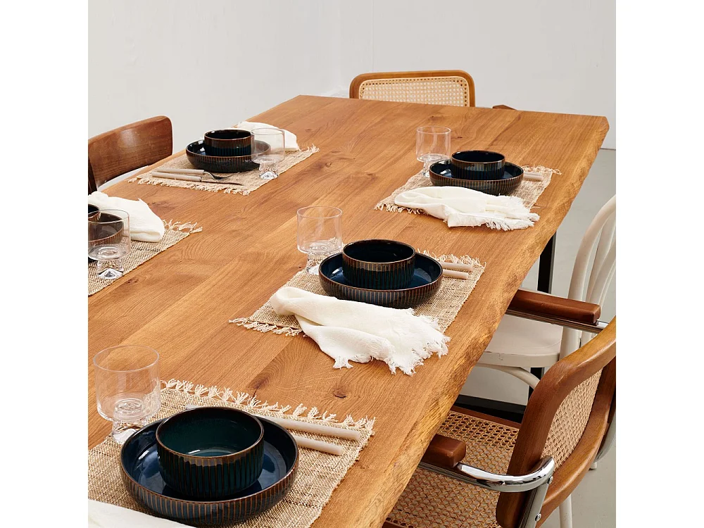 Table à manger 220x100cm ULYSSE - 10 personnes / Chêne massif huilé