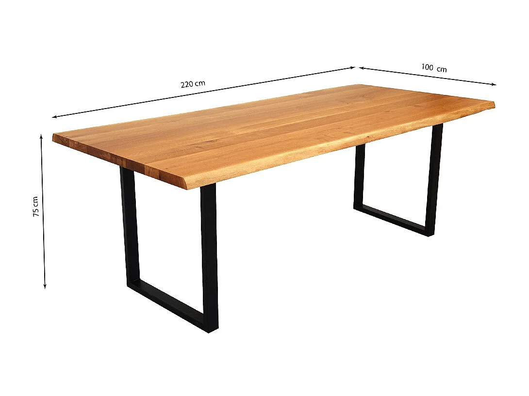 Table à manger 220x100cm ULYSSE - 10 personnes / Chêne massif huilé