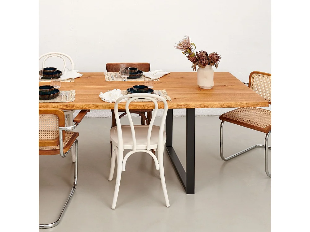 Table à manger 220x100cm ULYSSE - 10 personnes / Chêne massif huilé