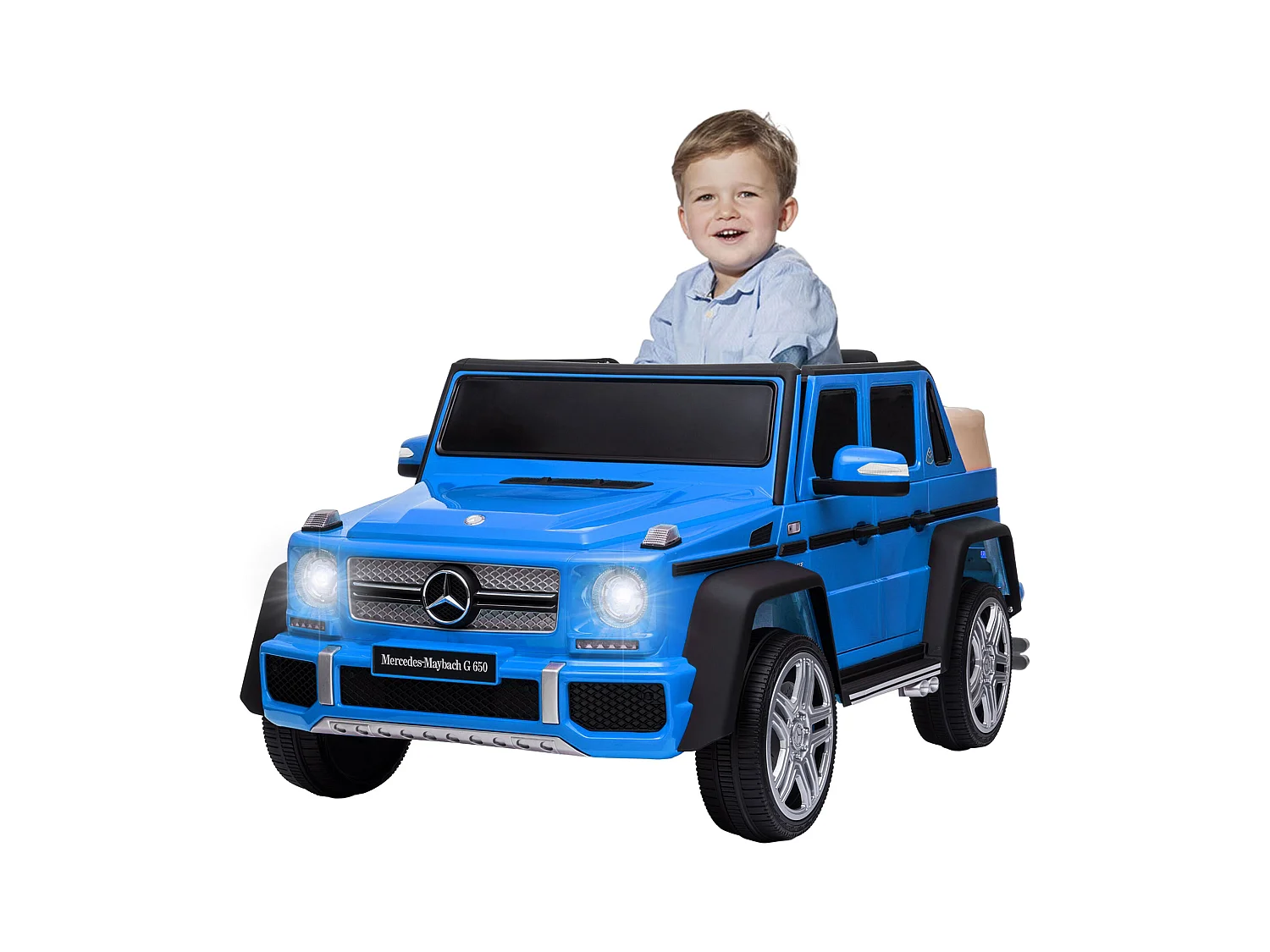 Elektrische auto voor kinderen Mercedes-Maybach G650 - ORYXEARTH - Blauw - Batterij 12V - Snelheid 3-5 km/h