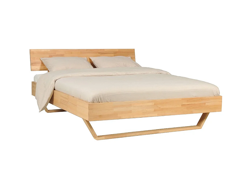 Lit 160x200 cm TAO + Sommier / Hêtre massif huilé