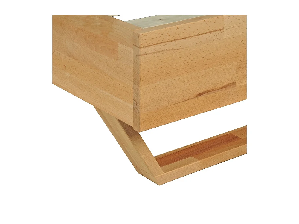 Lit 160x200 cm TAO + Sommier / Hêtre massif huilé