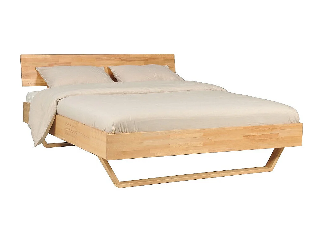 Lit 160x200 cm TAO + Sommier / Hêtre massif huilé