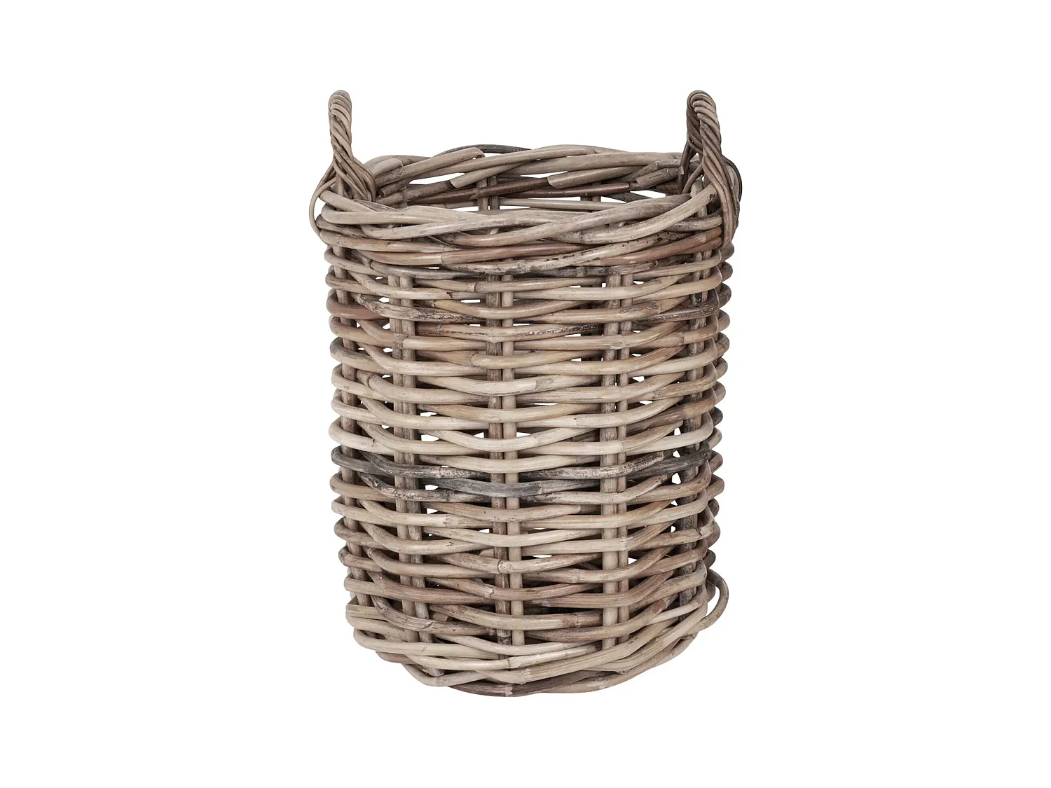 Lot de 2 paniers de rangement BURTON – Rotin kubu naturel