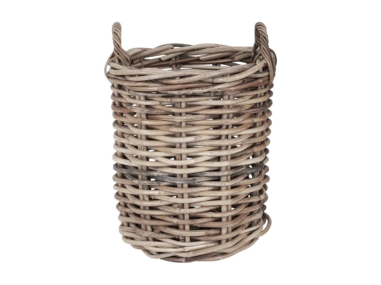 Lot de 2 paniers de rangement BURTON – Rotin kubu naturel