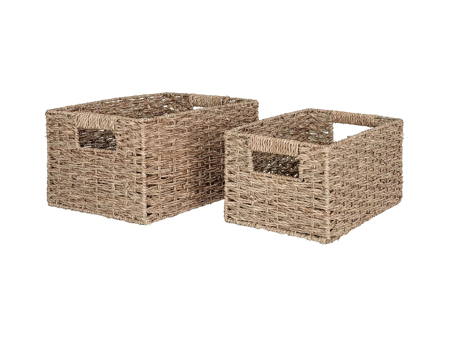 Lot de 2 paniers de rangement VENOSO – Herbe marine naturelle