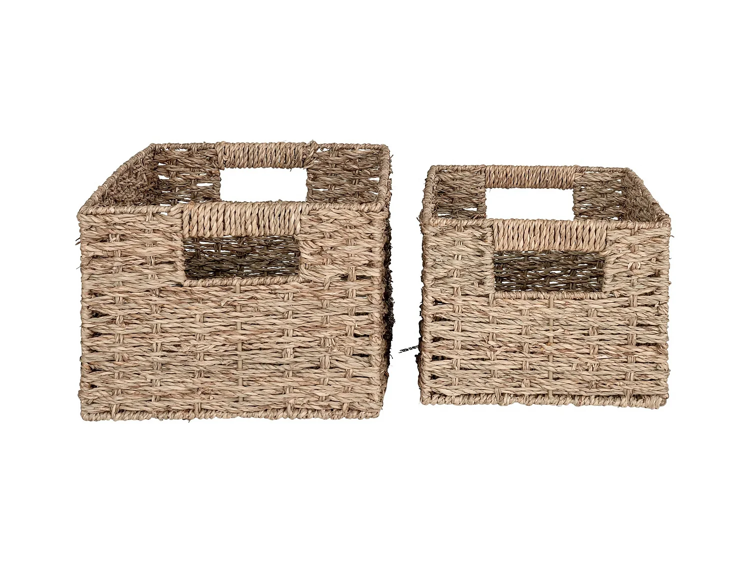 Lot de 2 paniers de rangement VENOSO – Herbe marine naturelle