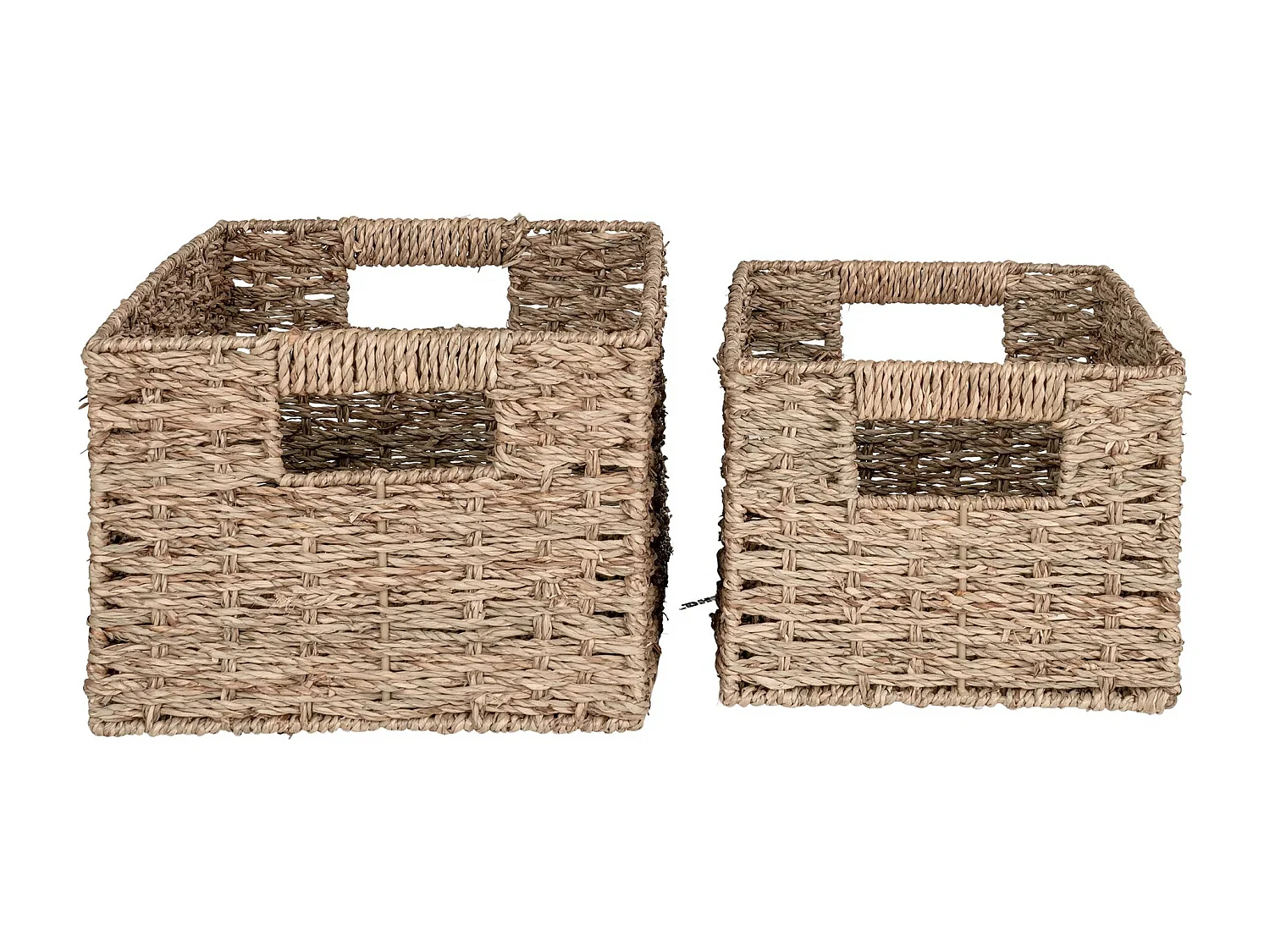 Lot de 2 paniers de rangement VENOSO – Herbe marine naturelle