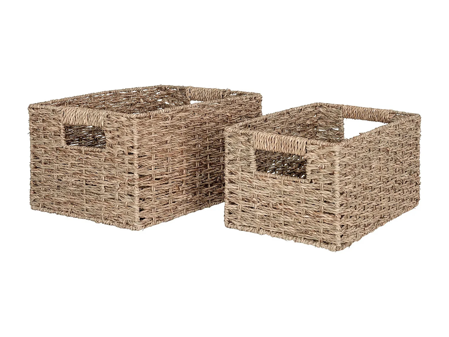 Lot de 2 paniers de rangement VENOSO – Herbe marine naturelle