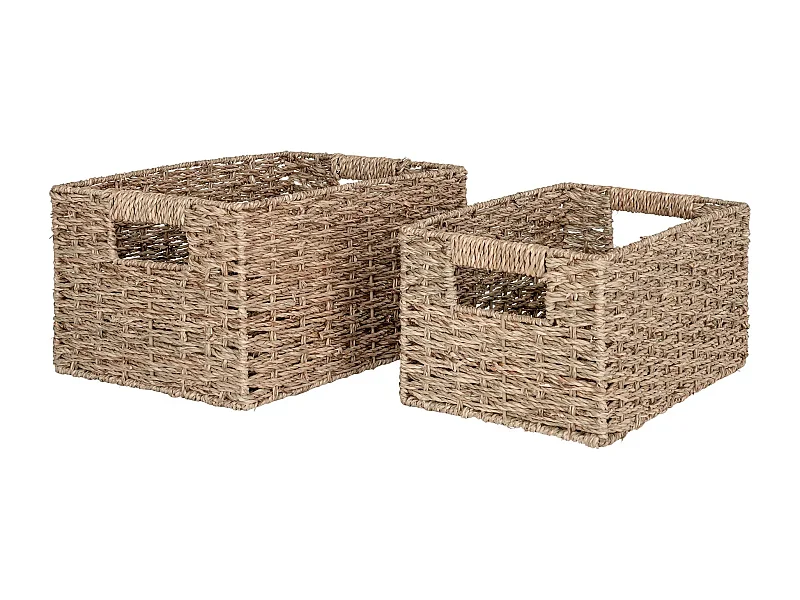 Lot de 2 paniers de rangement VENOSO – Herbe marine naturelle