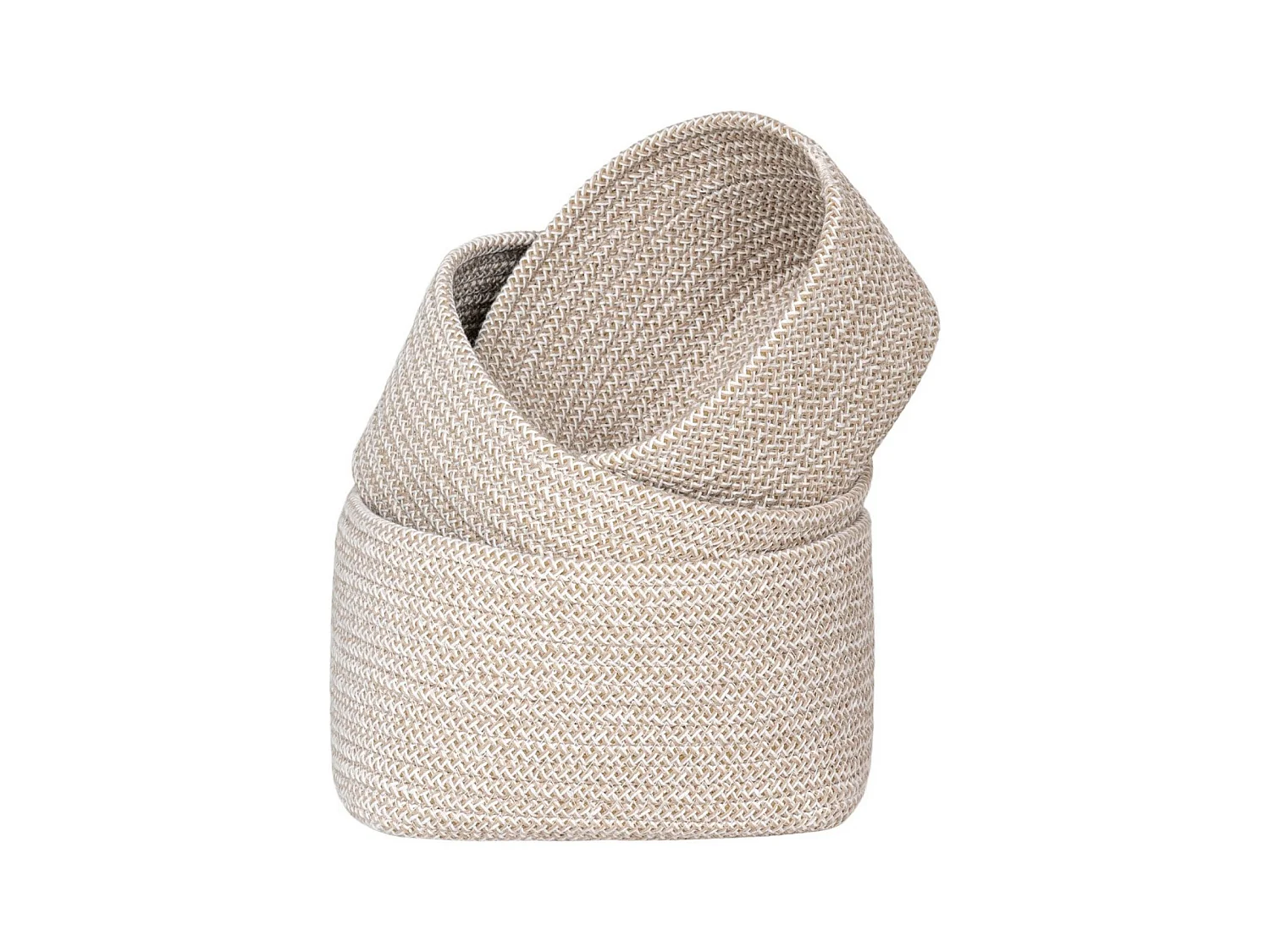Lot de 3 paniers de rangement CADIMA – Coton beige