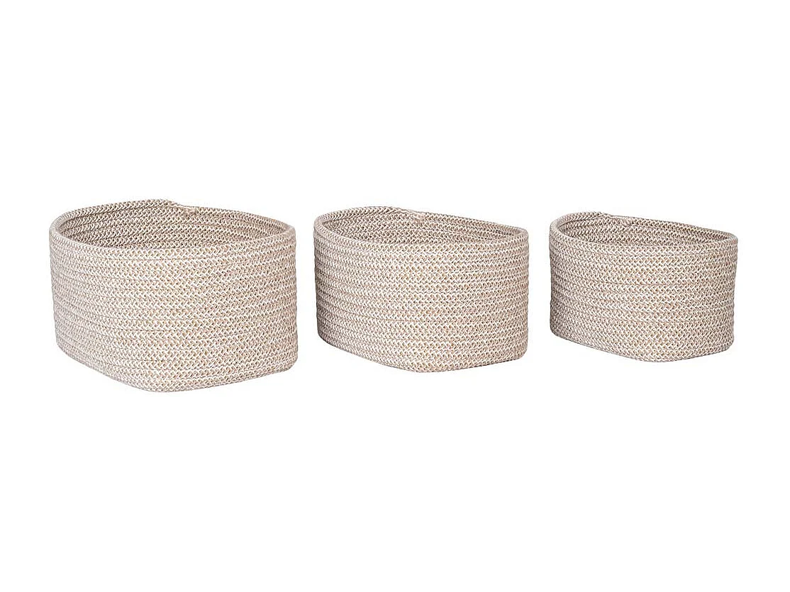 Cadima panier lot de 3 pièces beige.