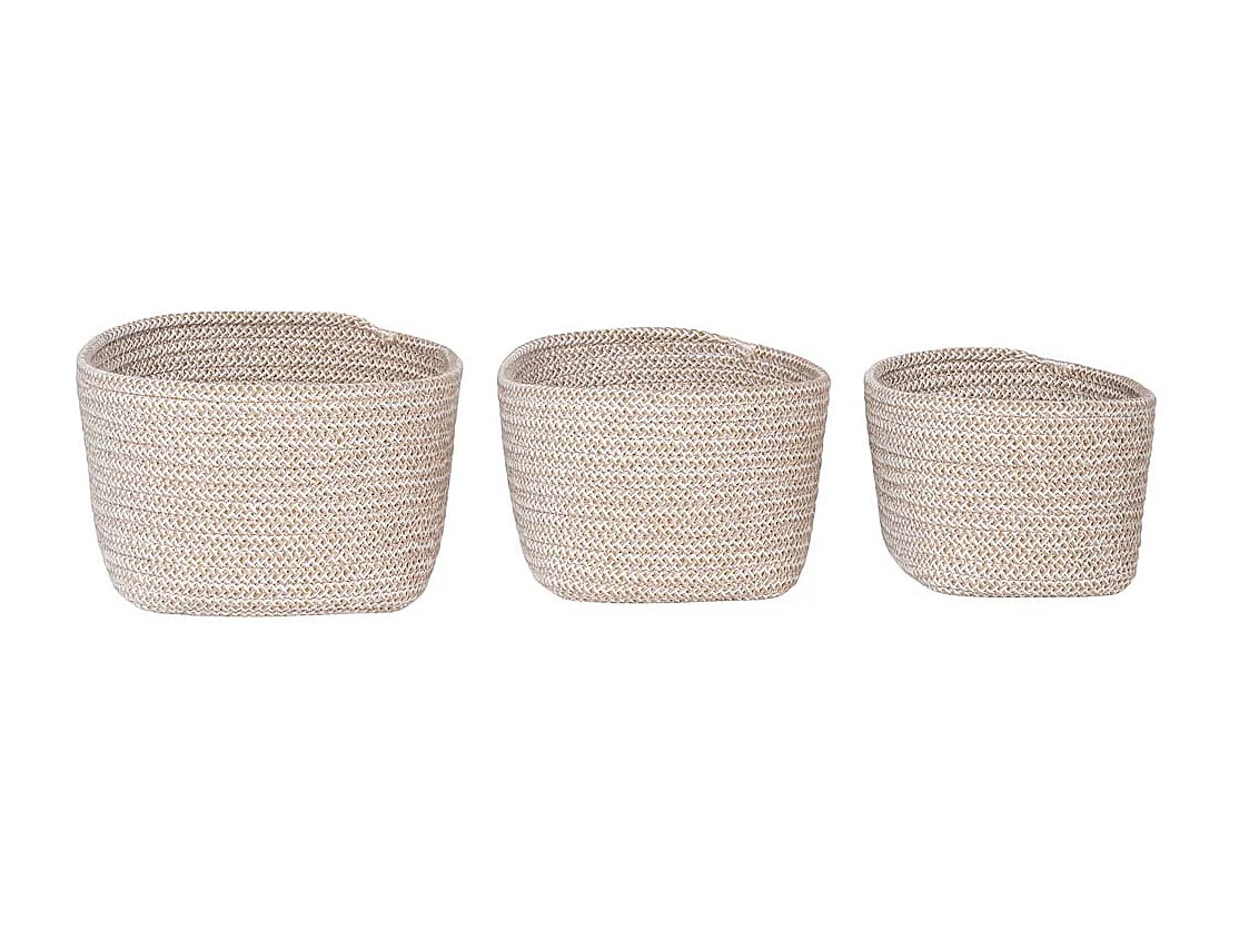 Cadima panier lot de 3 pièces beige.