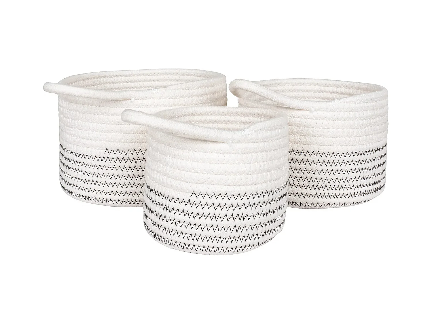 Lot de 3 paniers de rangement ALGAR – Coton blanc