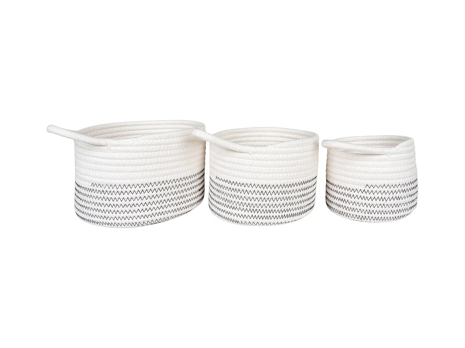 Lot de 3 paniers de rangement ALGAR – Coton blanc