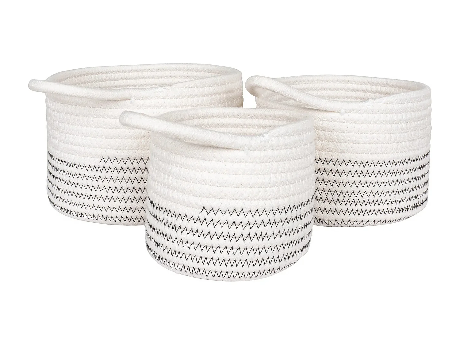 Lot de 3 paniers de rangement ALGAR – Coton blanc