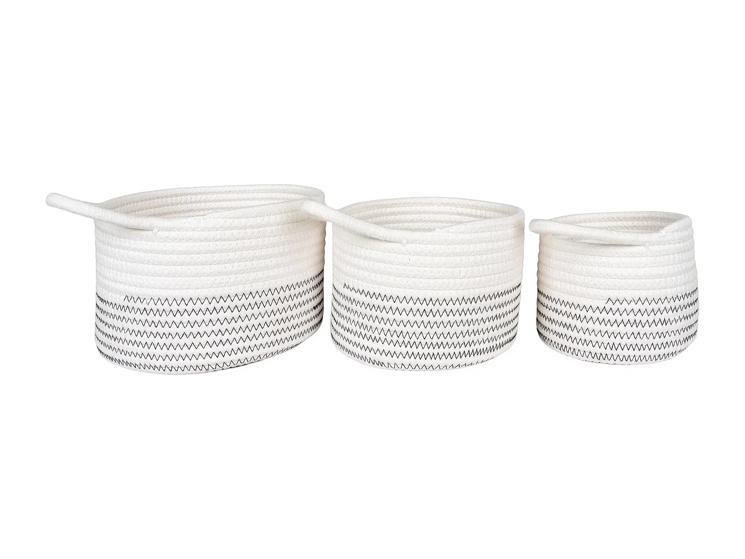 Lot de 3 paniers de rangement ALGAR – Coton blanc