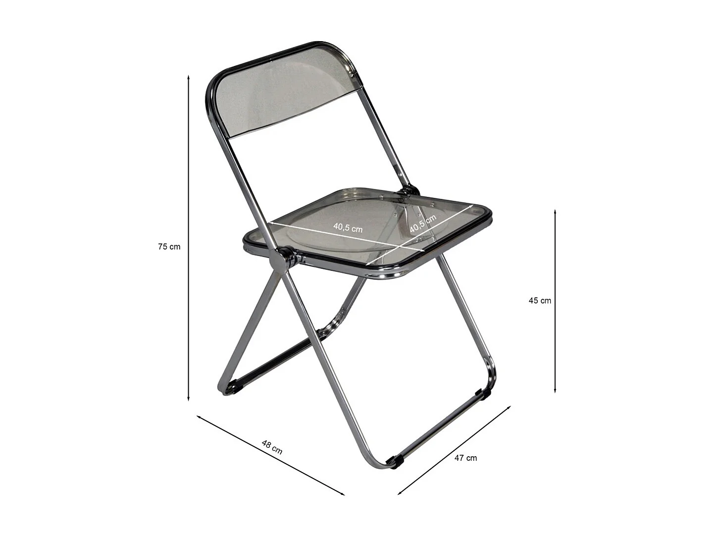 Chaise pliante de salle à manger EVA / Gris clair