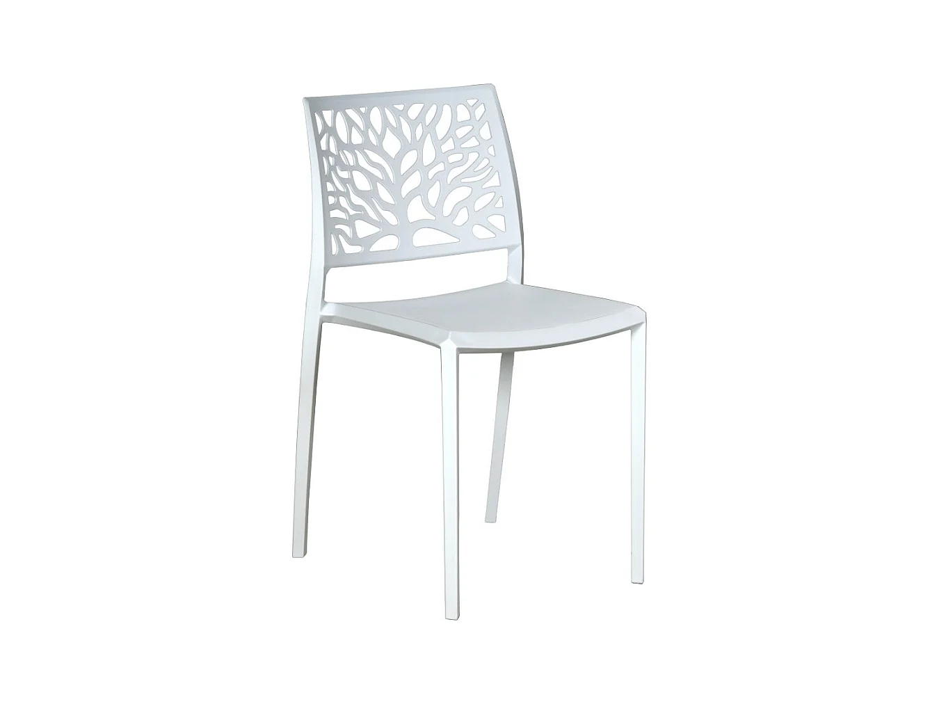 Lot de 4 chaises empilables CLARA pour intérieur et extérieur / Blanc