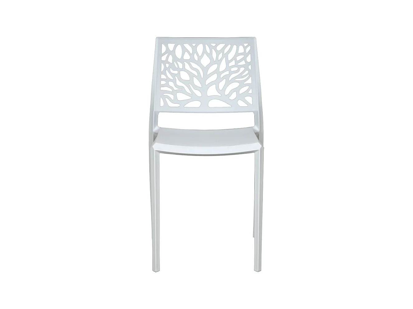 Lot de 4 chaises empilables CLARA pour intérieur et extérieur / Blanc