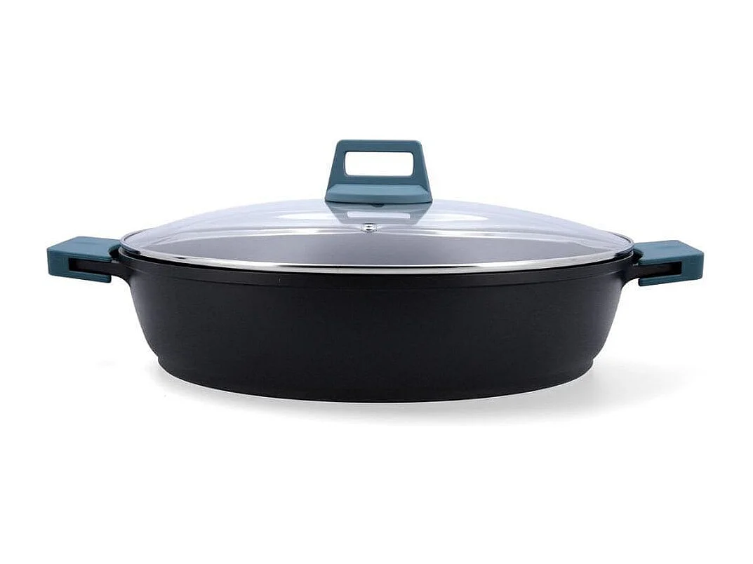 Tartera Confort Quid con tapa aluminio fundido azul/negro Ø36 cm