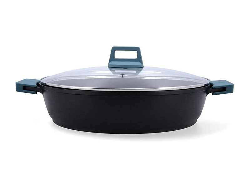 Tartera Confort Quid con tapa aluminio fundido azul/negro Ø36 cm