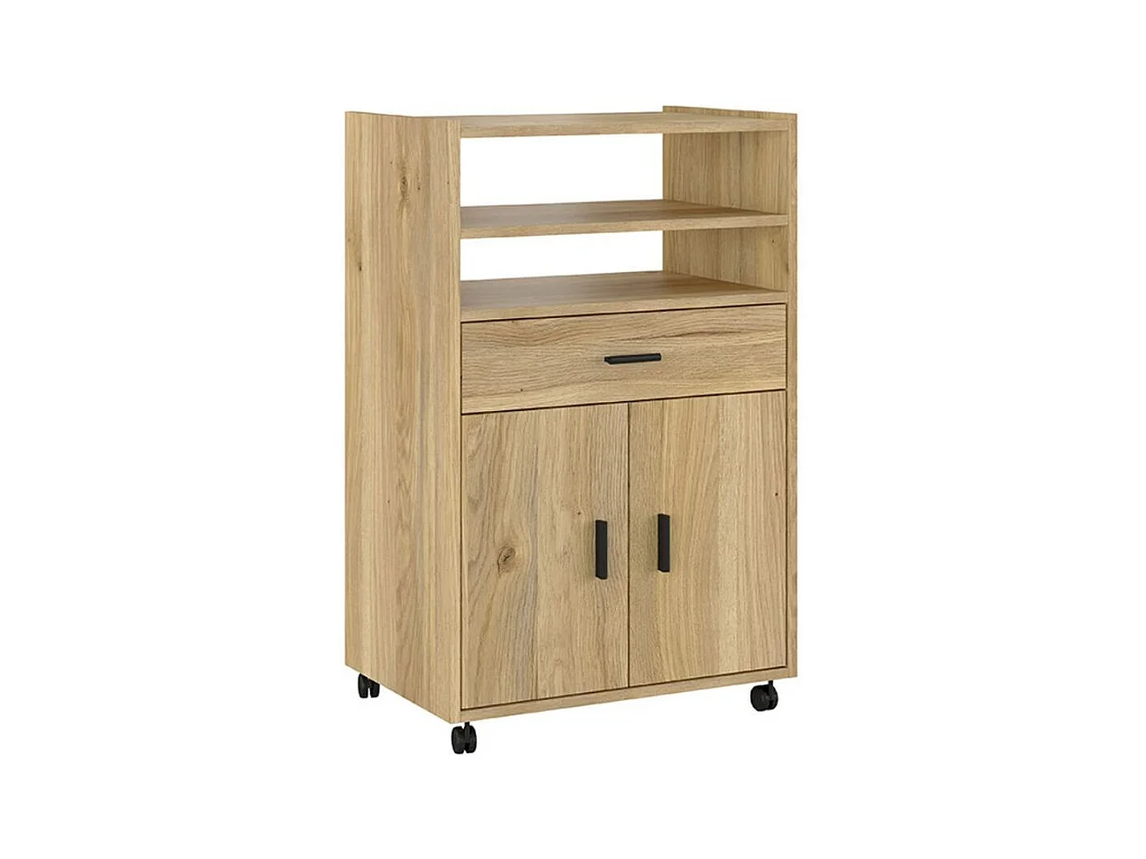 Mueble auxiliar New Aura con ruedas natural 92x59x39,6 cm