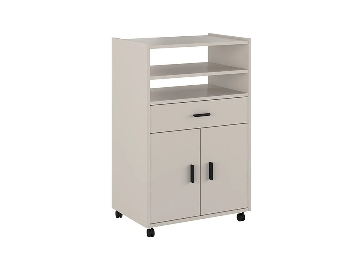 Mueble auxiliar New Aura con ruedas beige 92x59x39,6 cm