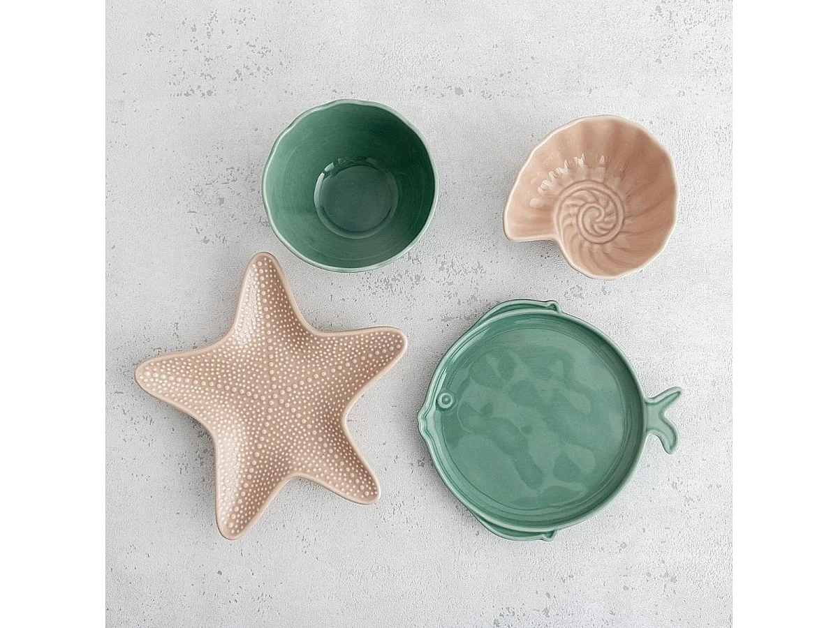 Pack de 6 cuencos Aura Stela Bidasoa porcelana verde Ø12x5 cm